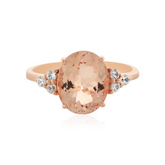 Anillo en oro con Morganita durazno