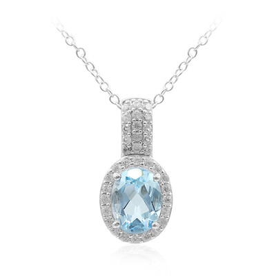 Collar en plata con Topacio azul cielo