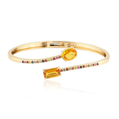 Brazalete en oro con Zafiro naranja de Ban Ka Cha