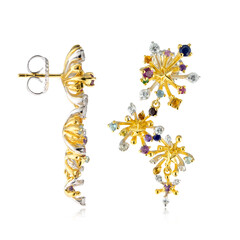 Pendientes en plata con Zafiro azul (Gems en Vogue)