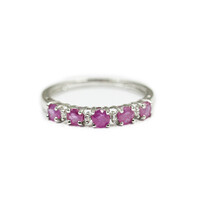 Anillo en plata con Rubí de Mozambique