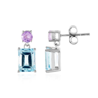 Pendientes en plata con Topacio azul cielo