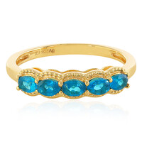 Anillo en plata con Apatita azul neón