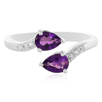 Anillo en plata con Amatista de Zambia