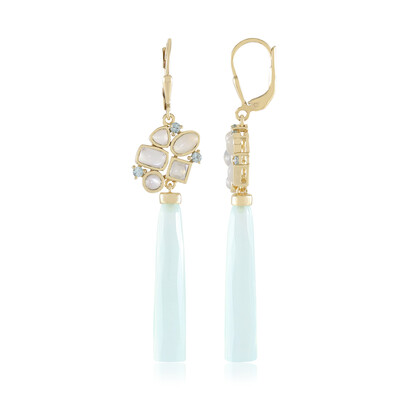 Pendientes en plata con Calcedonia agua  (KM by Juwelo)