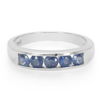 Anillo de hombre en plata con Zafiro de Kanchanaburi
