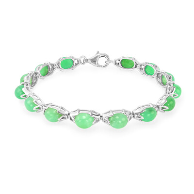 Brazalete en plata con Crisoprasa imperial