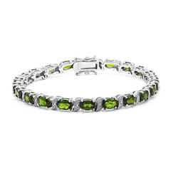 Brazalete en plata con Diópsido de Rusia