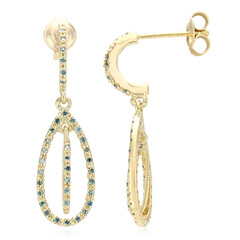 Pendientes en plata con Diamante fantasía
