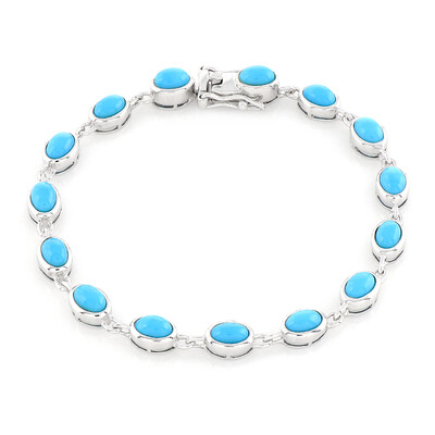Brazalete en plata con Turquesa bella durmiente