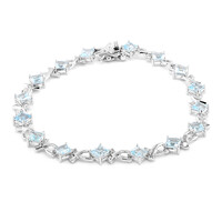 Brazalete en plata con Topacio azul cielo