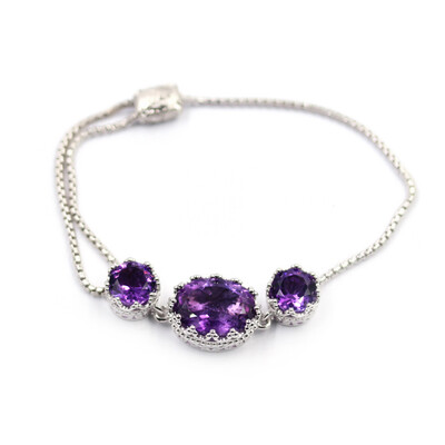 Brazalete en plata con Amatista de Zambia (Dallas Prince Designs)