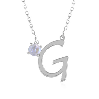 Collar en plata con Piedra de Luna arcoíris