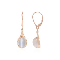 Pendientes en oro con Piedra de luna ojo de gato (KM by Juwelo)