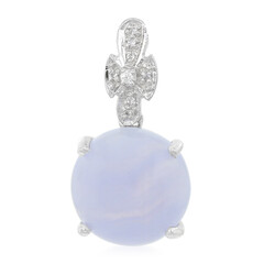 Colgante en plata con Ágata de lazo azul