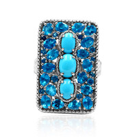 Anillo en plata con Turquesa bella durmiente (Dallas Prince Designs)