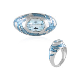 Anillo en plata con Topacio azul cielo (Adela Silber)