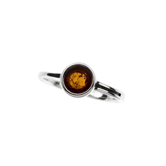 Anillo en plata con Ámbar báltico