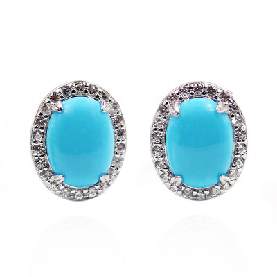 Pendientes en plata con Turquesa bella durmiente (Faszination Türkis)