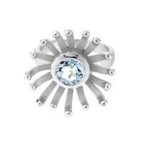Anillo en plata con Topacio azul cielo