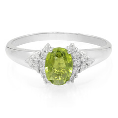 Anillo en plata con Turmalina cuprífera