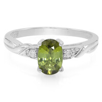 Anillo de hombre en plata con Turmalina cuprífera