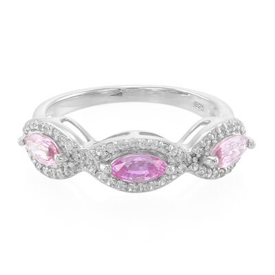 Anillo en plata con Zafiro rosado