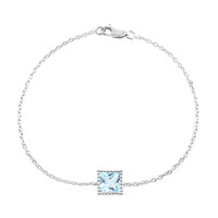 Brazalete en plata con Topacio azul cielo