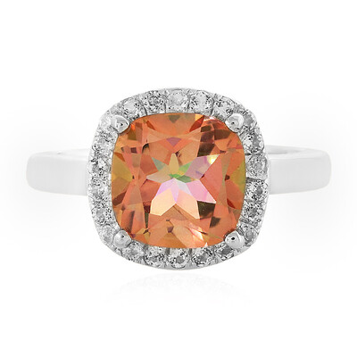 Anillo en plata con Topacio místico durazno
