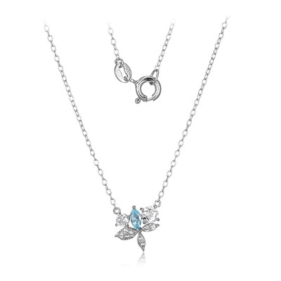 Collar en plata con Topacio azul suizo