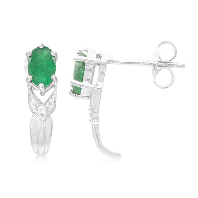 Pendientes en plata con Esmeralda de Bahía