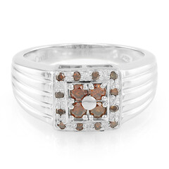 Anillo de hombre en plata con Diamante fantasía