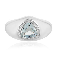 Anillo en plata con Aguamarina