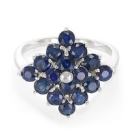 Anillo en plata con Zafiro azul