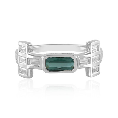 Anillo en plata con Indicolita(Adela Silber)