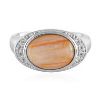 Anillo en plata con Ostra espinosa naranja