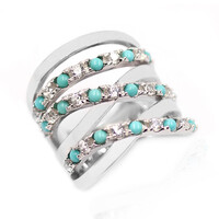 Anillo en plata con Campitos turquesas (Anne Bever)