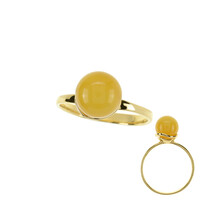 Anillo en plata con Ámbar báltico