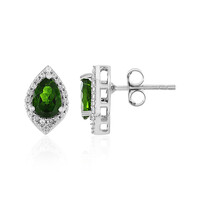 Pendientes en plata con Diópsido de Rusia
