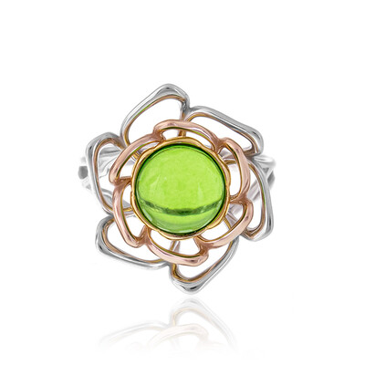 Anillo en plata con Ámbar colombiano verde (dagen)