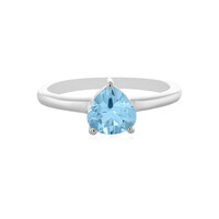 Anillo en plata con Topacio azul cielo