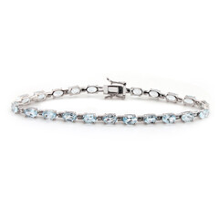 Brazalete en plata con Topacio azul cielo
