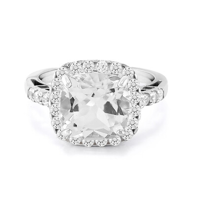 Anillo en plata con Topacio blanco