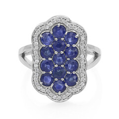 Anillo en plata con Zafiro de Kanchanaburi