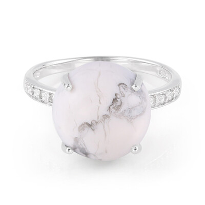 Anillo en plata con Howlita
