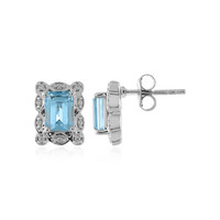 Pendientes en plata con Topacio azul cielo