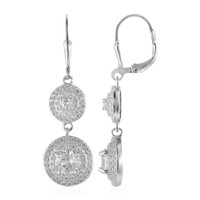 Pendientes en plata con Topacio blanco