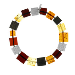 Brazalete en plata con Ámbar báltico