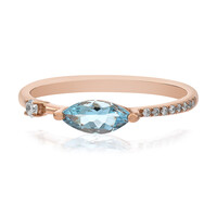 Anillo en oro con Aguamarina de Brasill AAA (CIRARI)