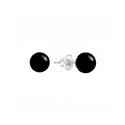 Pendientes en plata con Turmalina negra